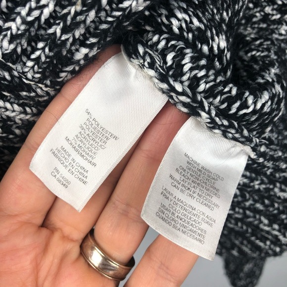 Anne Klein Cardigan Sweater Women's L Black & White Knit Button Front - Picture 6 of 7